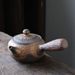 Ancient Japanese Style Coarse Pottery Plum Blossom Side Handle Fragrant Teapot Gold-Plated Iron Glaze Single Person_voghion.com