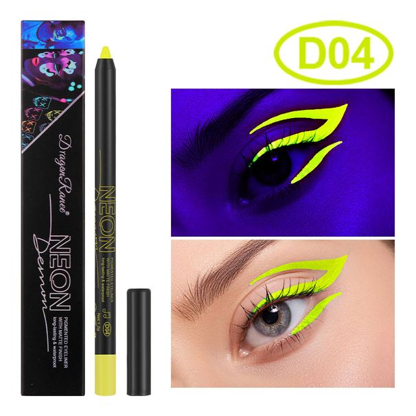 Ensemble eye-liner et fard à paupières fluorescents waterproof – Maquillage résistant à la transpiration pour Halloween, cosplay, maquillage à base d'eau_voghion.com