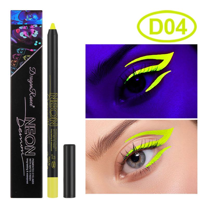 Wasserfester Eyeliner und Lidschattenstift in fluoreszierender Farbe – Schweißfestes Make-up für Halloween-Cosplay, Gesichtsfarbe auf Wasserbasis_voghion.com
