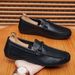 SHLIANG Herren Slipper mit flacher Sohle, lässige Loafer, weiche Sohle, bequem, strapazierfähig, Obermaterial aus Polyurethan, modische Flats, X0029_voghion.com