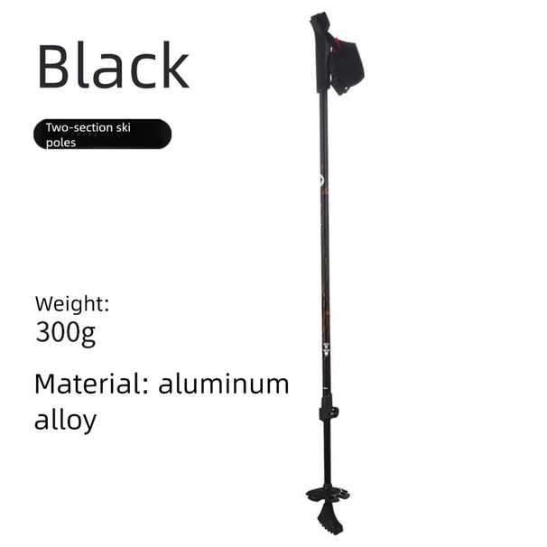 Two-Section Aluminum Alloy Double Board Snow Pole Multi-Functional Ski Portable Climbing Stick Shock-Absorbing Cane_voghion.com