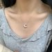 S Pure Silver Brushed Moon Star Zircon Necklace For Women Korean Niche Design High-end Clavicle Chain_voghion.com