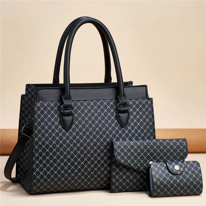 Borse da donna, set da 3 pezzi, leggere, di lusso, di fascia alta, a quadri, da donna, di grande capacità, alla moda, tre pezzi, a tracolla e a tracolla._voghion.com