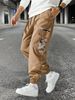 Modische Cargo-Jogginghose für Herren mit mehreren Taschen, lockere Passform, atmungsaktiv, lange Hose mit Kordelzug und Bündchen_voghion.com