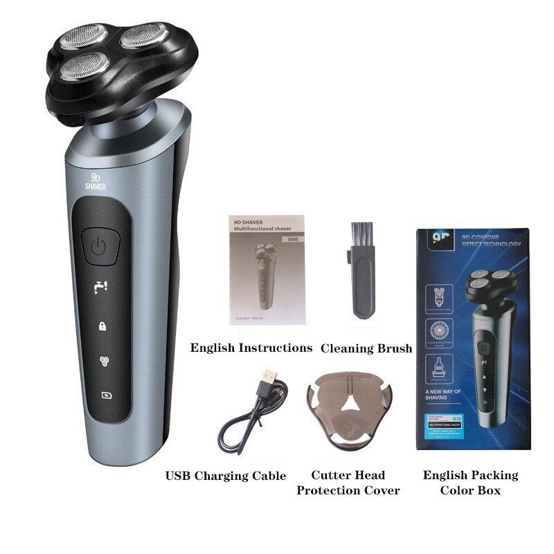 Rasoir électrique pour hommes Intelligent humide sec barbe rasage tondeuse rasoir électrique barbe dissolvant ABS Rechargeable tondeuse_voghion.com