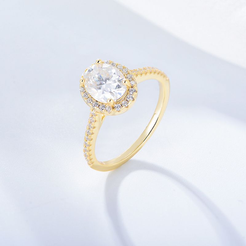 Ring S Sterling Silber modischer Damen-Hochzeitsring mit ovalem simuliertem Diamant_voghion.com