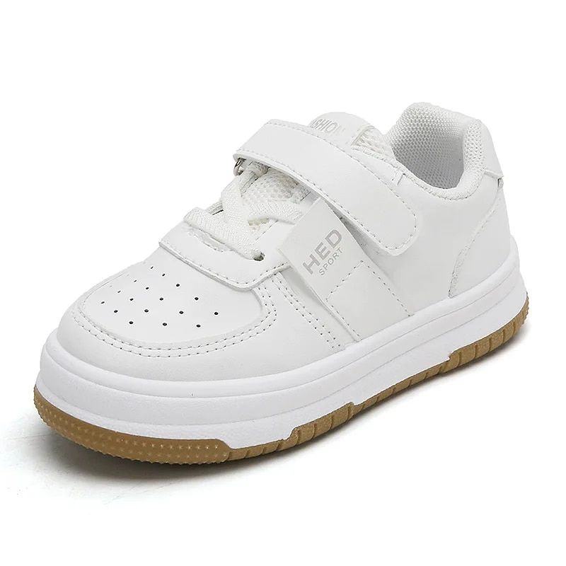 2024 Sneakers Barn Vår/Höst Nya Pojkar Flickor Sport Casual Board Läder Mjuka sulor Barn Små vita skor_voghion.com