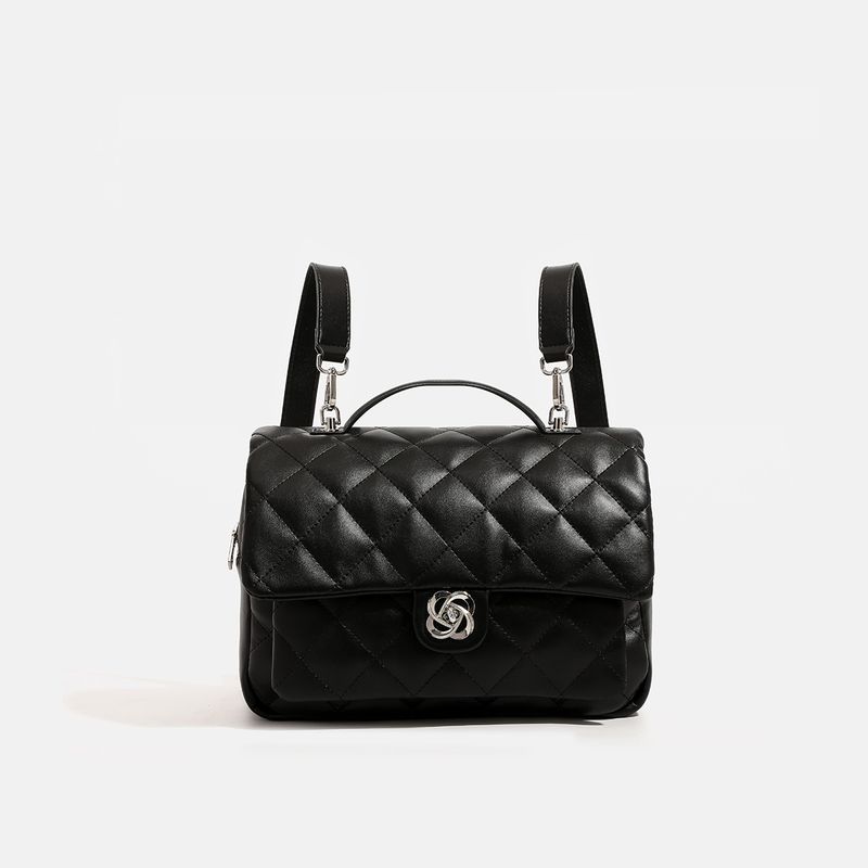 Kleiner Rucksack für Damen, neuer Stil, modischer Rautenrucksack, vielseitige, tragbare Aktentasche mit großer Kapazität_voghion.com