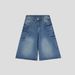 Men's Distressed Denim Shorts With Rivet & Lightning Wash – Trendy Casual 7/5 Length Jeans For Summer (Blue)_voghion.com