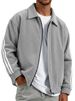 "Men's Corduroy & Polyester Zip-Up Jacket – Ribbed Collar, Relaxed Fit, Windproof Casual Coat (S-4XL, 10 Colors, Business-to-Street Style)"_voghion.com