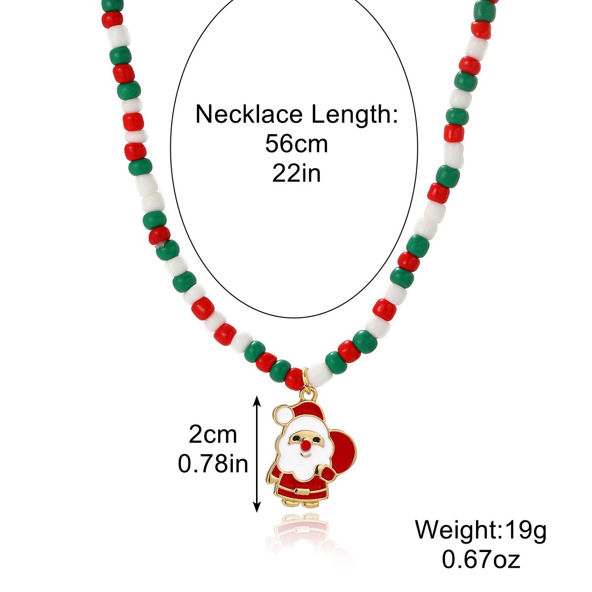 Set di collane natalizie a strati - Collane di perline festive con Babbo Natale, calza della Befana, ciondoli a forma di albero, gioielli natalizi in oro rosso verde per donna, parte delle feste_voghion.com