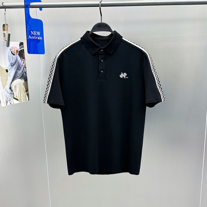 Erkek Giyim yaz POLO gömlek basit moda yaka trendy erkek POLO gömlek rahat şort takım elbise B1COE2198_voghion.com
