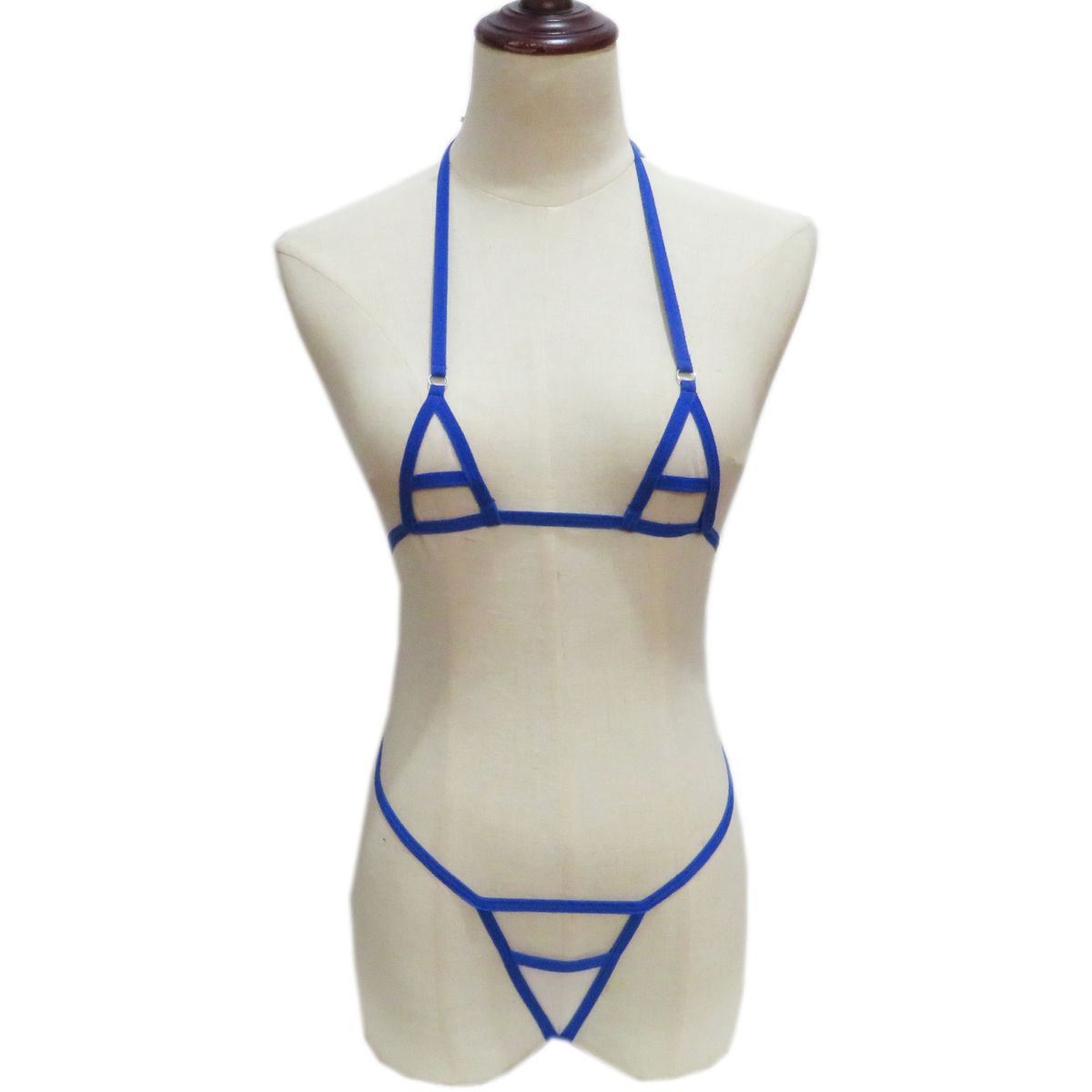 Intimates damski mini kostium kąpielowy strój kąpielowy damski seksowny przezroczysty trzypunktowy kostium bikini z siateczki_voghion.com