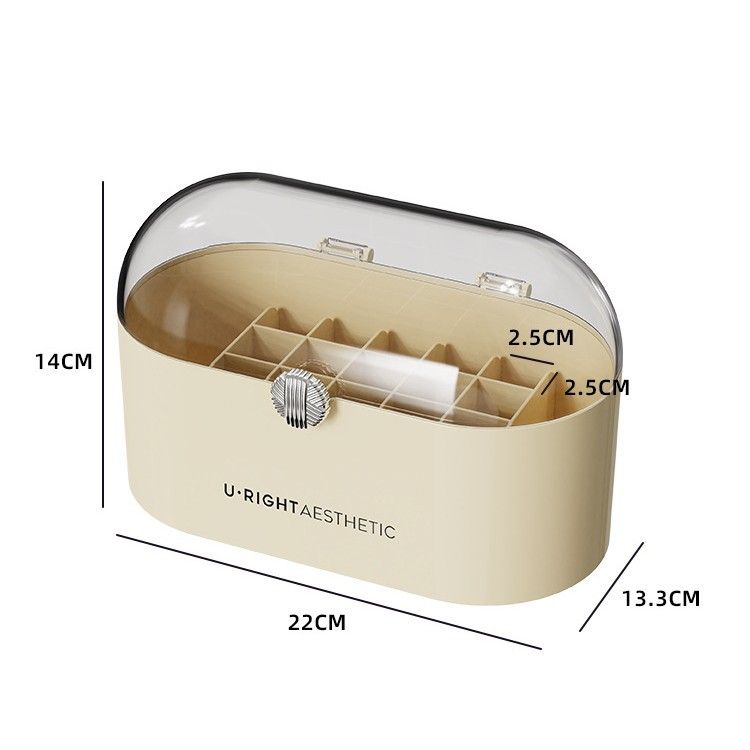 Acrylic Cosmetic Organizer With Lid - Transparent Makeup Storage Box For Lipstick, Skincare & Beauty Products_voghion.com