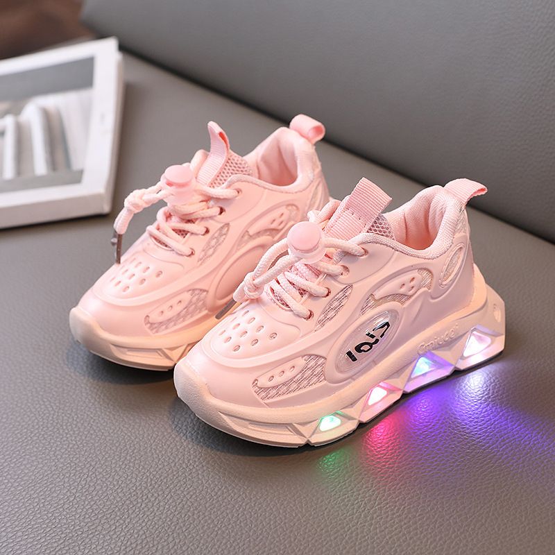 Nuevas zapatillas deportivas casuales para niños con luces y zapatillas luminosas para correr, zapatillas ligeras de suela blanda para niños medianos y pequeños._voghion.com