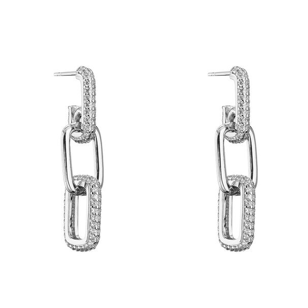 Orecchini pendenti geometrici vintage da donna con dettagli in zircone, elegante design con nappe a catena per donna, orecchini lunghi con fibbia a catena e nappe_voghion.com