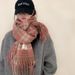Sciarpa calda in stile coreano per donna, edizione invernale, rosa secco, sbiancante, ispessita, scaldacollo, scialle con nappe_voghion.com
