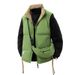 Reversible Puffer Vest Winter Sleeveless Quilted Jacket , Thickened Polyester Fill Stand Collar Zip-Up Streetwear Unisex Layering Essential_voghion.com