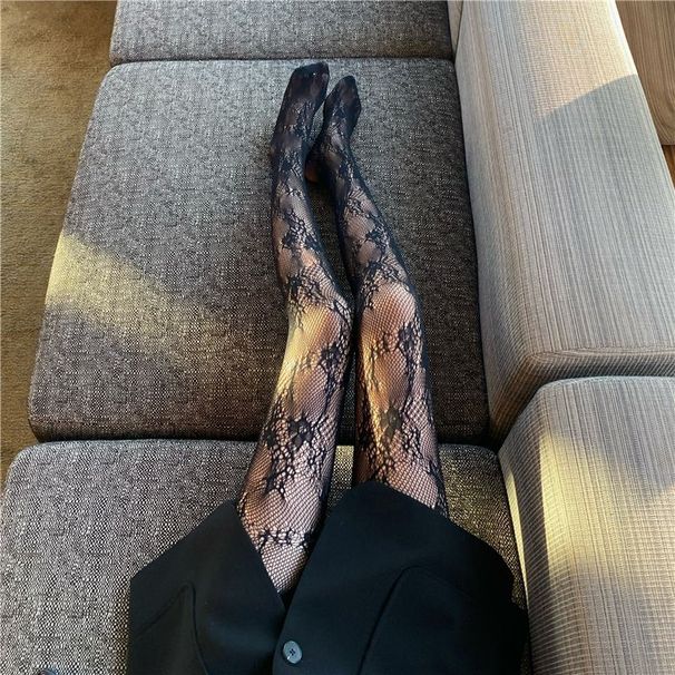 Calze a rete in pizzo Lolita estive 2022 per donna, collant invisibili bianchi con gamba nuda_voghion.com