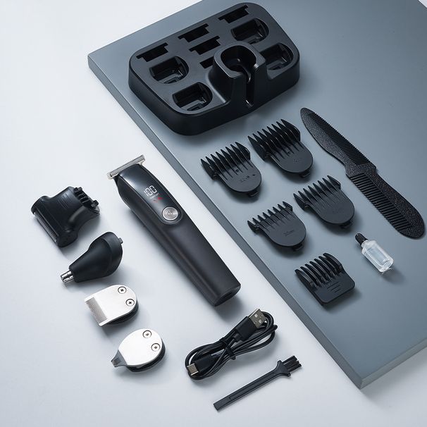 Professional Hair Clipper For Men – Cordless Barber Trimmer With Digital Display, Detachable Blades & 3H Runtime (Titanium Gray/Gun Metal/Silver)_voghion.com