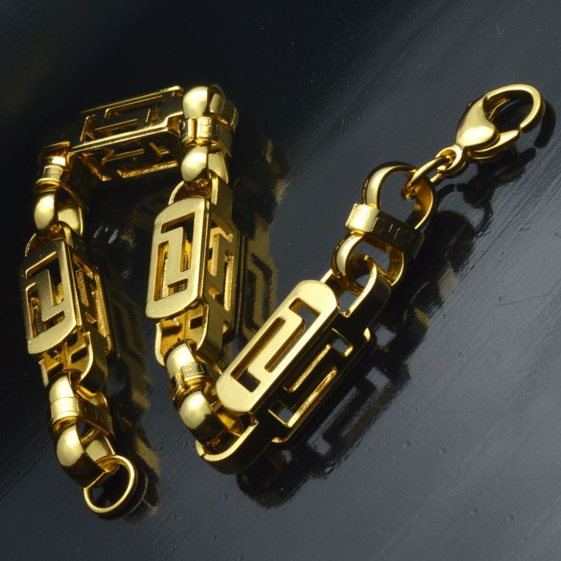 Vacuum Plating Cuban Link Stainless Steel Chain Bracelet_voghion.com