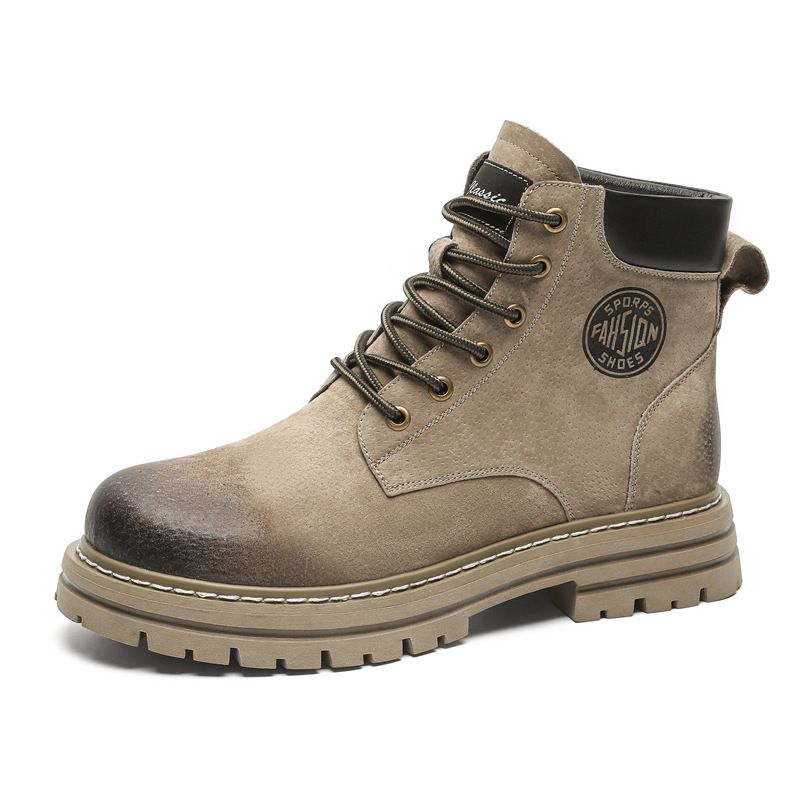 Men's Martin Boots Fleece High Top Retro Tooling Short Boots Outdoor Casual Mountaineering Boots_voghion.com