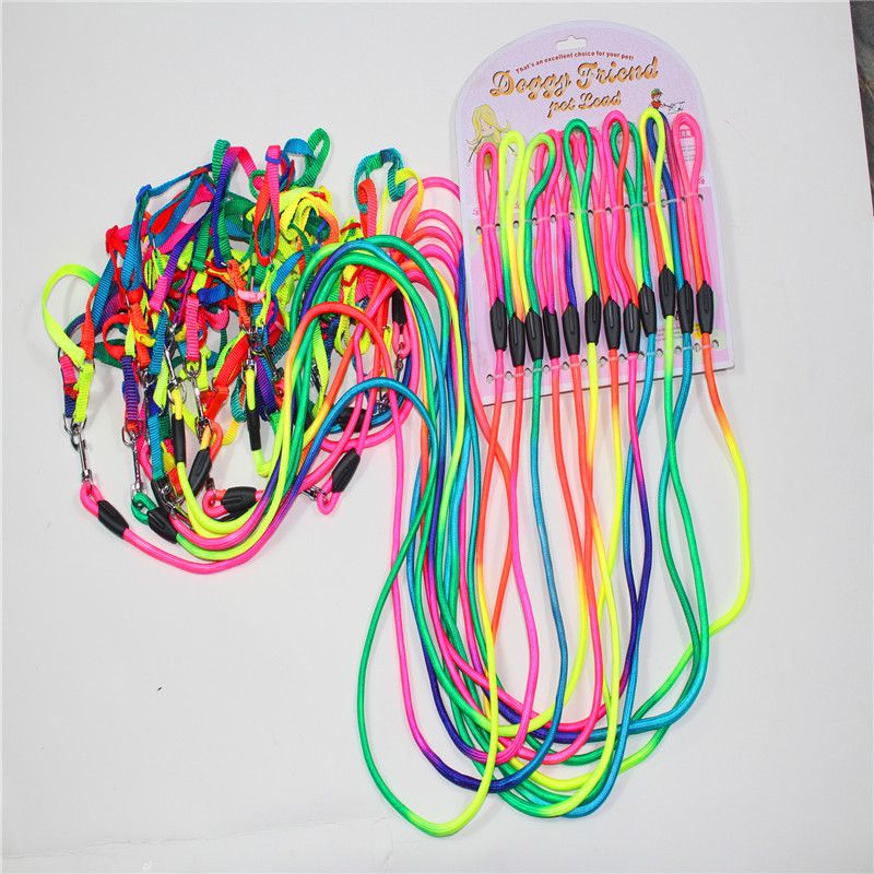 Guinzaglio rotondo colorato per cani Custom Pet Supplies in corda di nylon per passeggiate con i cani_voghion.com