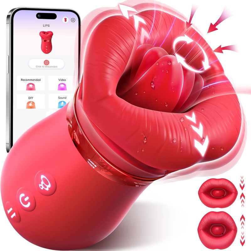 Vibrator Adult Sex Toys For Women - Sovokn 5IN1 Mouth Sucking Vibrator Rose Sex Toy, 10 Tongue Licking, 3 Auto & 1 Manual Sucking Adult_voghion.com