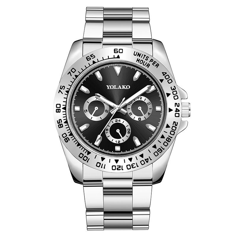 Zelta vīriešu pulkstenis, vīriešu pulkstenis ar tērauda lenti, biznesa rokas pulkstenis, mirdzošs kvarcs_voghion.com