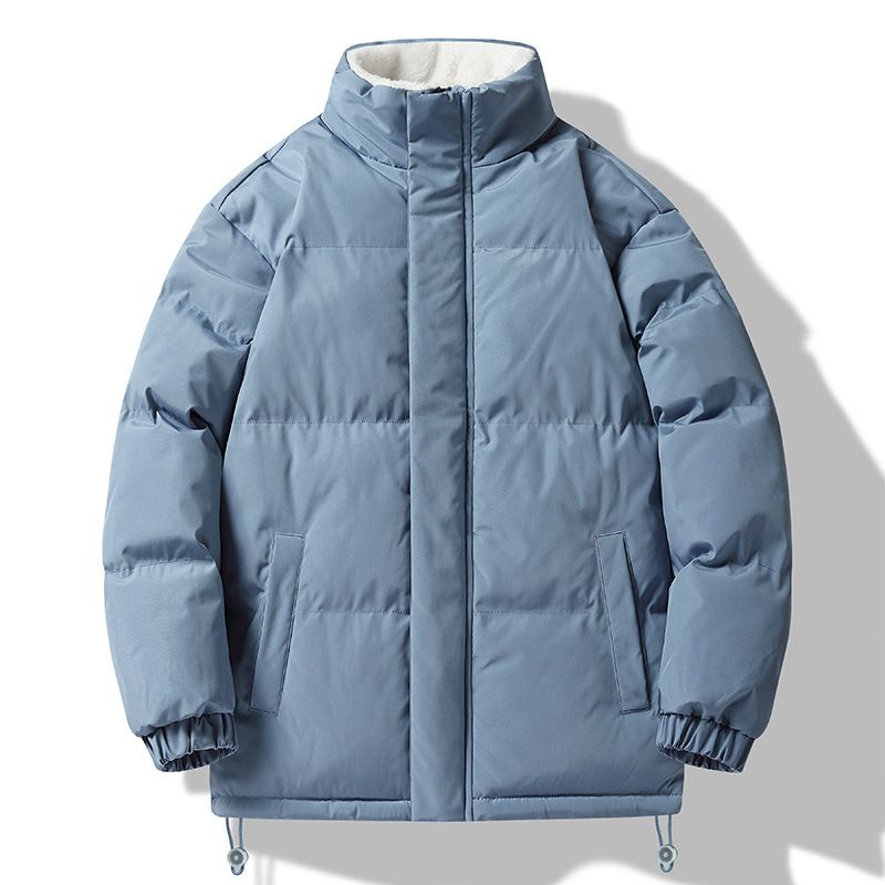 Abbigliamento da uomo Giacca in cotone con colletto alla coreana Giacca da pane più velluto spesso Abiti in cotone alla moda Giacca ampia Abiti in cotone_voghion.com