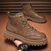 Martin Autumn 2025 New British Style Retro High-top Shoes Men's Short Genuine Leather Mid-top Work Boots_voghion.com