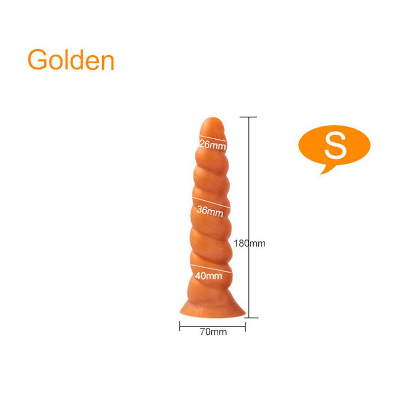 4/5.5/6.5cm Spiral Drill Liquid Silicone Soft Dildos Butt Plug Men's Anal Expansion Masturbation Device Back Court S_voghion.com