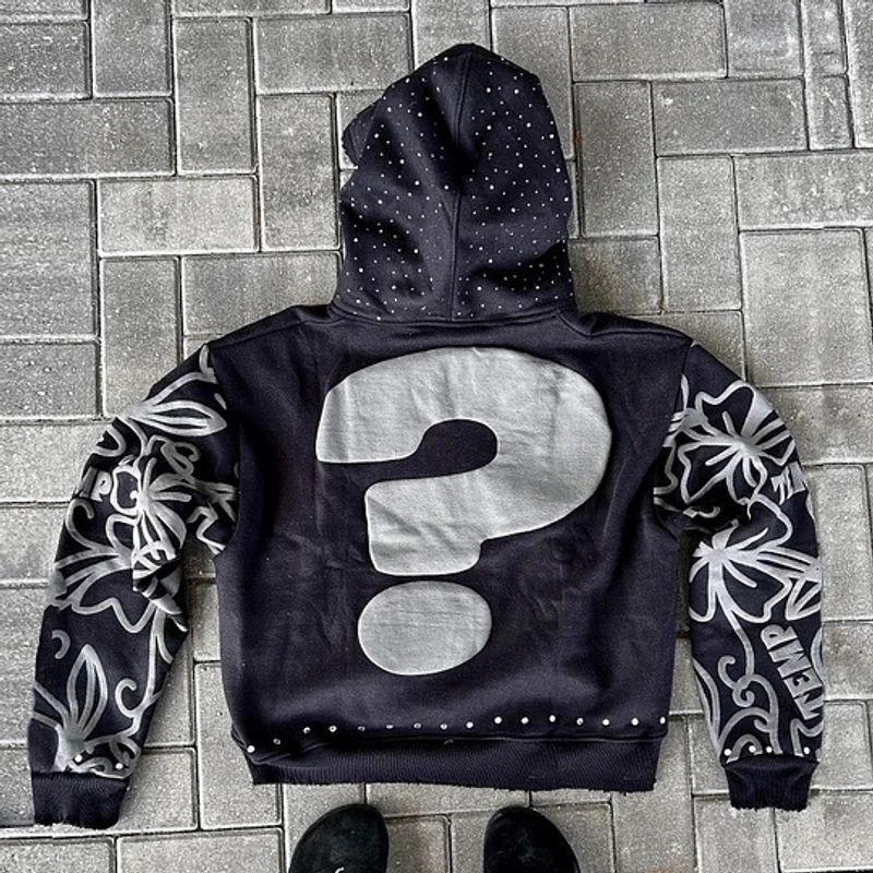 Digital 3D Printing Street Fashion Y2K Destruction Hoodie Loose Pullover Sweater_voghion.com