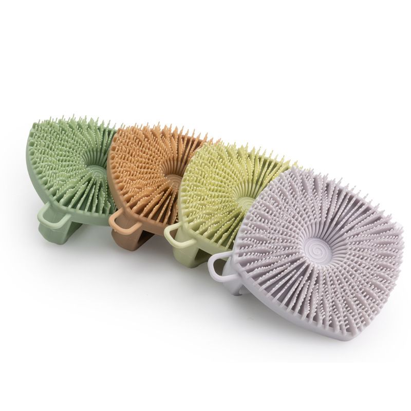 Soft Bristles Skin-Friendly Handheld Bathing Tool Household Silicone Hanging Rope Bath Brush_voghion.com