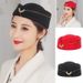 New Arrivals Women's Party Cosplay Cap Wool Felt Air Hostesses Beret Airline Stewardess Formal Sailor Uniform Hat Caps Stage_voghion.com