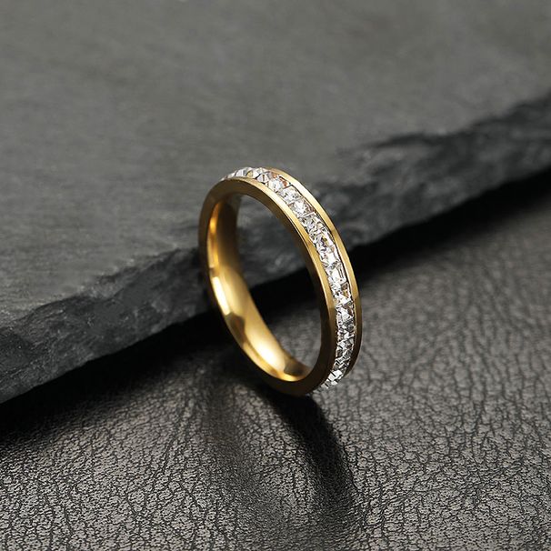 Anelli di coppia in acciaio al titanio con zircone quadrato, a fila singola e doppia, con cielo stellato, per donne_voghion.com