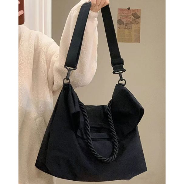 Grote capaciteit voor vrouwen 2025 Lente Nieuwe donkere stijl Nylon Canvas Tote Veelzijdige schoudertas Crossbody tas Trendy_voghion.com