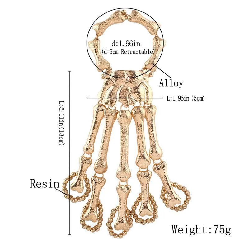 Fashionable And Creative Skull Skeleton Ghost Claw Halloween Makeup Ball Funny Finger Bracelet_voghion.com