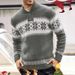 Herren Weihnachtspullover Strickpullover Langarm V-Ausschnitt Pullover Winter Warm Rollkragen Casual Streetwear Fashion_voghion.com