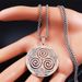 Collana in acciaio inossidabile con vortice da stregoneria, colore argento, collana con nodo celtico vichingo, triskele, spirale, gioielli N7062S02_voghion.com