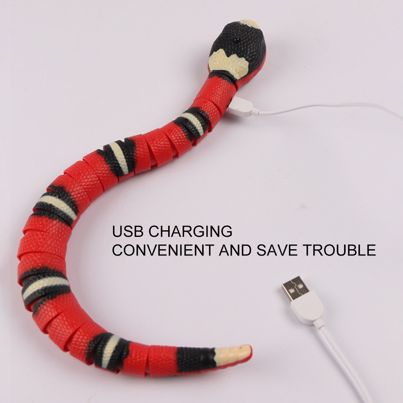 Guangying Snake Cat Toy Snake Shape S-Shaped Moving Flick Tongue Swing Tail Snake Obstacles Escape Interactive Smart Sensing Snake Tease Toy_voghion.com