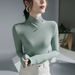 Damen-Thermooberteil mit schmaler Passform und langen Ärmeln und Rollkragen – weicher französischer Rippstoff, atmungsaktiv und warm, unverzichtbar für Herbst und Winter_voghion.com