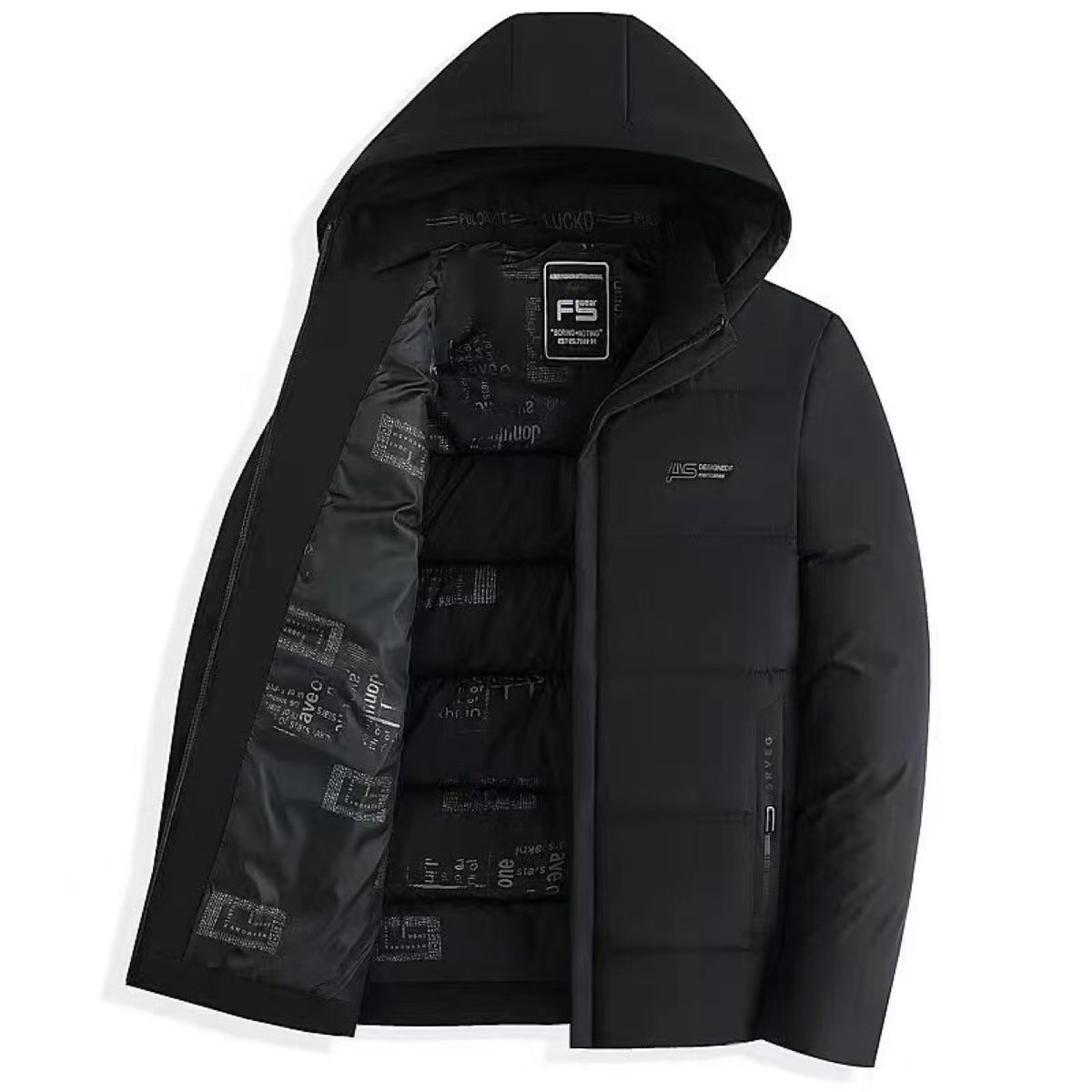 1 Giacca con cappuccio staccabile ispessita 2024 Nuovo stile invernale da uomo, casual, caldo, in cotone, per uomini di mezza età e anziani_voghion.com