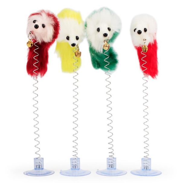 Toy Hachi Pet Suction Cup Bell Mouse Self-Entertainment Spring Teasing Cat_voghion.com