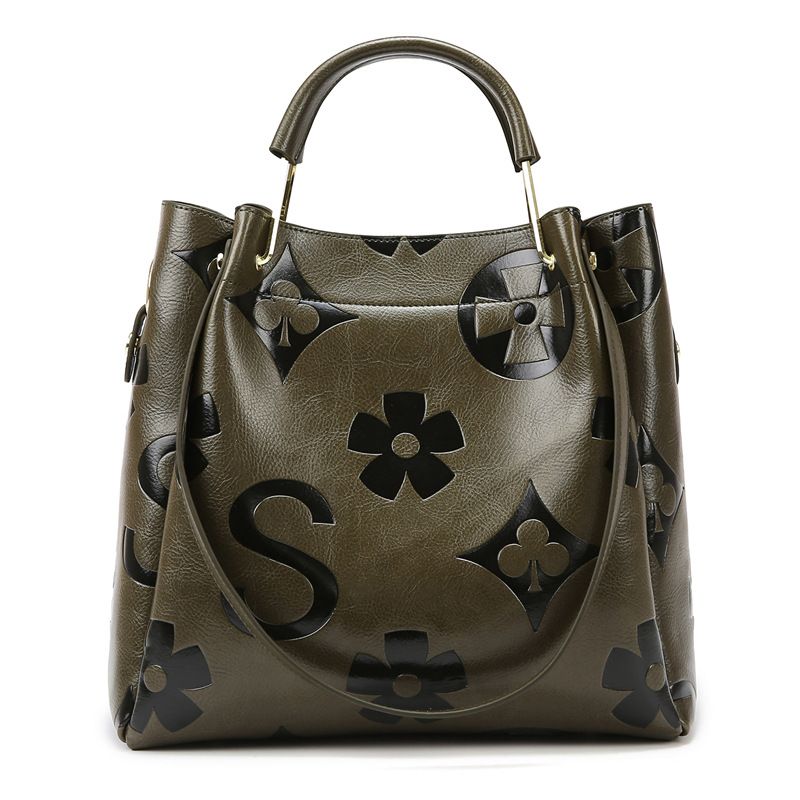 LEMON KOKO Women's Large Tote Bucket Bag, Vintage PU Leather Handbag With Dual Straps, Spacious Work & Travel Purse For Daily Commute_voghion.com