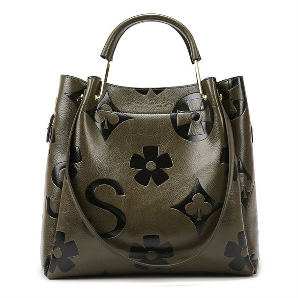 LEMON KOKO Women's Large Tote Bucket Bag, Vintage PU Leather Handbag With Dual Straps, Spacious Work & Travel Purse For Daily Commute_voghion.com