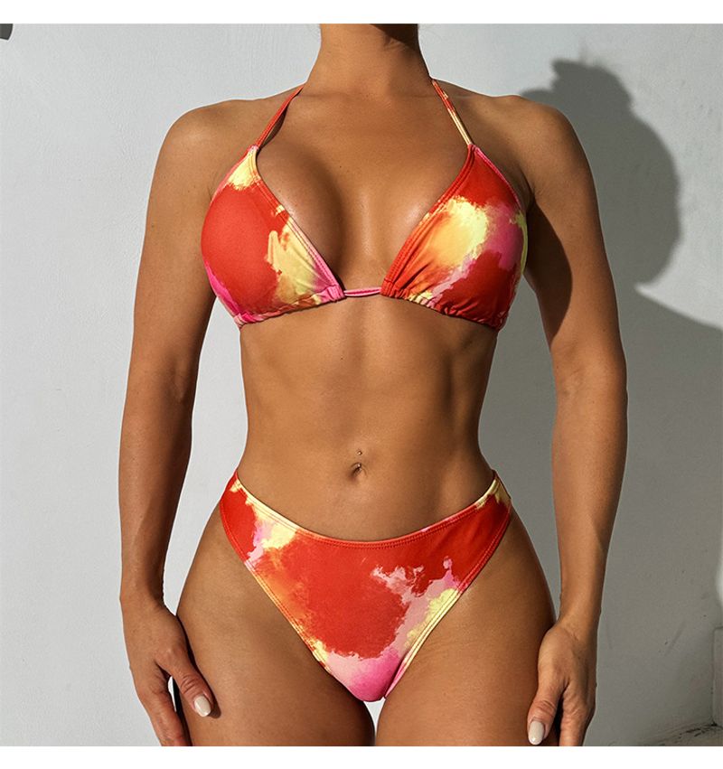 Bikini sexy senza schienale per donna - Costume da bagno altamente elastico, top a triangolo e slip aderente, imbottitura confortevole_voghion.com