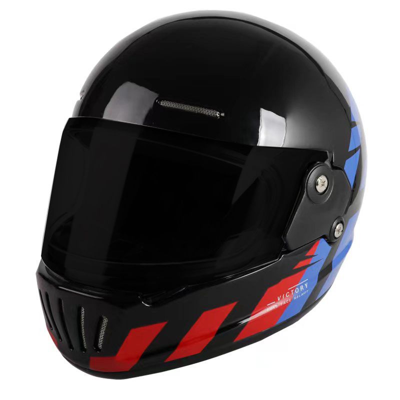 Casco integrale retrò da moto certificato 3C con Bluetooth – Design classico a "muso di maiale" per motociclisti cruiser e scooter_voghion.com