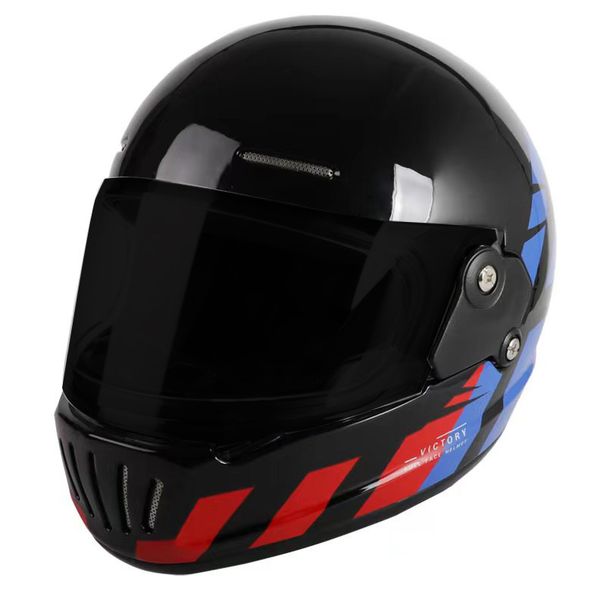 Casco integrale retrò da moto certificato 3C con Bluetooth – Design classico a "muso di maiale" per motociclisti cruiser e scooter_voghion.com
