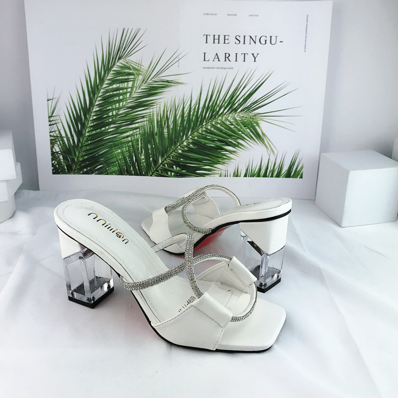 Score Big Up to 90% Off at Voghion Clothing's Black Friday Extravaganza! 6 PDEP New Design Square Head Rhinestone Block Clear Heeled Dress Shoes Party Fancy Ladies Heels